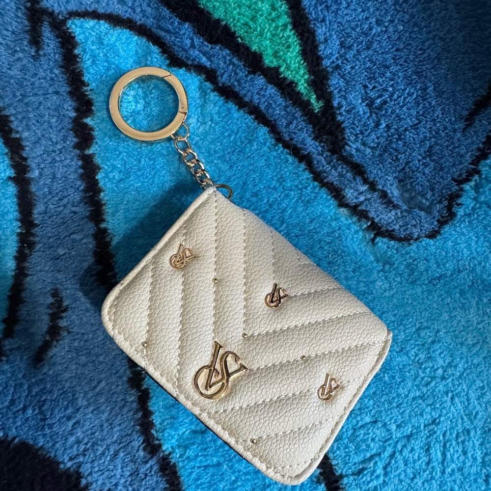 Victoria secret White Quilted Key & Card Holder